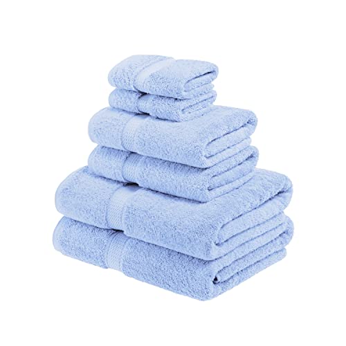 Superior 6-teiliges Handtuch-Set aus ägyptischer Baumwolle, enthält 2 Badetücher, 2 Handtücher, 2 Gesichtstücher/Waschlappen, ultraweiche Luxus-Handtücher, Dicke Plüsch-Essentials, Gästebad, Spa, von Superior