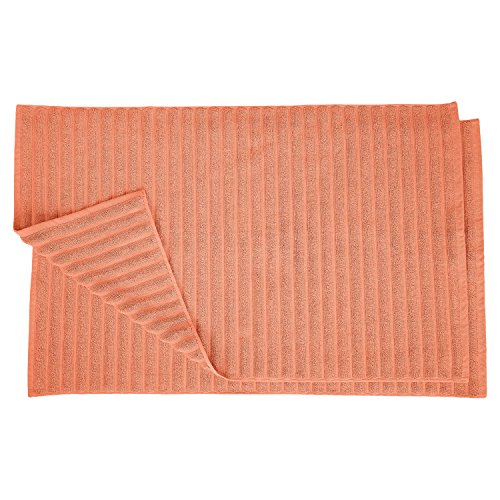 Superior - Bademattenset mit Linien, 100% gekämmte Baumwolle, korallfarben, 56,0 x 140,0 cm, 2-teilig Superior - Bademattenset mit Linien, 100% gekämmte Baumwolle, korallfarben, 56,0 x 140,0 cm, 2-teilig von Superior