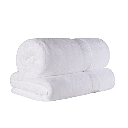 Superior Badetuch, ägyptische Baumwolle, 86,4 x 172,7 cm, Weiß, 2-teiliges Handtuch-Set von Superior