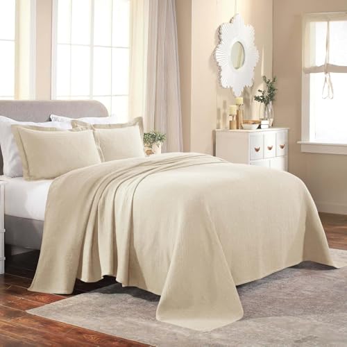 Superior Baumwolle Fleur de Lis Tagesdecke Set Warme Decken Ganzjahresbettwäsche Schlafzimmer Dekor Dekorative Boho Medaillon Decke Enthält 1 Tagesdecke, 2 Kissenbezüge, Kingsize, Elfenbein Superior Baumwolle Fleur de Lis Tagesdecke Set Warme Decken Ganzjahresbettwäsche Schlafzimmer Dekor Dekorative Boho Medaillon Decke Enthält 1 Tagesdecke, 2 Kissenbezüge, Kingsize, Elfenbein von Superior