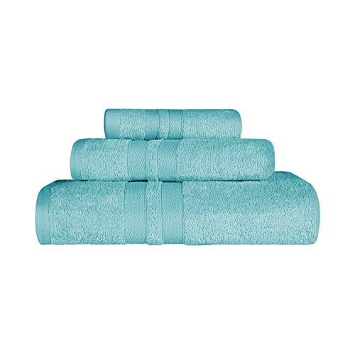 Superior 500 g/m Handtuch-Set, Baumwolle, Cyan, 3 Piece Towel von Superior