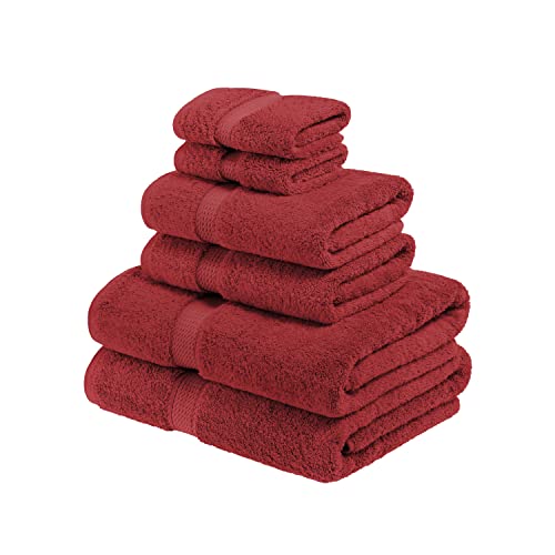 Superior 900 Madison TS Handtuch-Set, Baumwolle, Rot/Ausflug, einfarbig (Getaway Solids), 6 Piece Towel von Superior