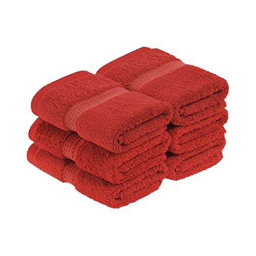 Superior Handtuch-Set, ägyptische Baumwolle, 33 x 33 cm, Rot, 6-teilig von Superior