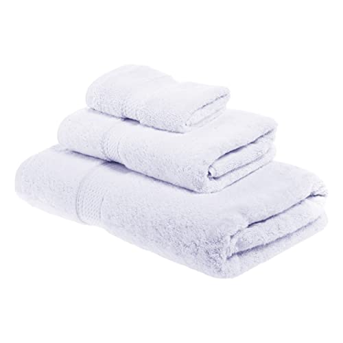 SUPERIOR Handtuch-Set aus massiver ägyptischer Baumwolle, Handtuch 50,8 x 76,2 cm, Badetuch 76,2 x 139,7 cm, Waschlappen 33 x 33 cm, Weiß, 3-teilig von Superior