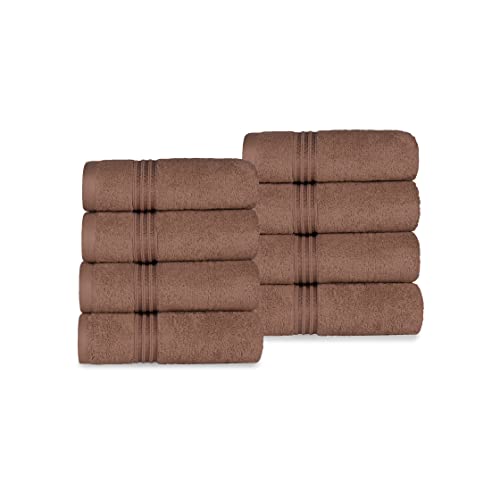 Superior Handtuch-Set, klassisch, lang, gekämmte ägyptische Baumwolle, ultraweich, saugfähig, 8-teilig, 40,6 x 76,2 cm, Mokka, 8-teilig von Superior