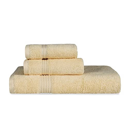 Superior - Handtuchset, Baumwolle, kanariengelb, 3-teilig von Superior