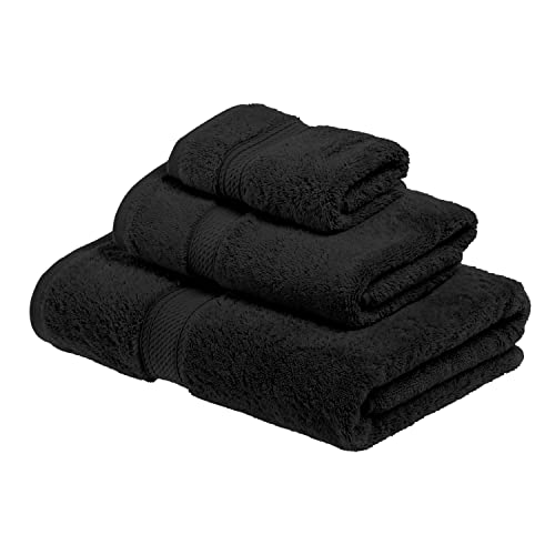Superior - Handtuchset, Baumwolle, schwarz, 900 Gramm, 3-teilig von Superior