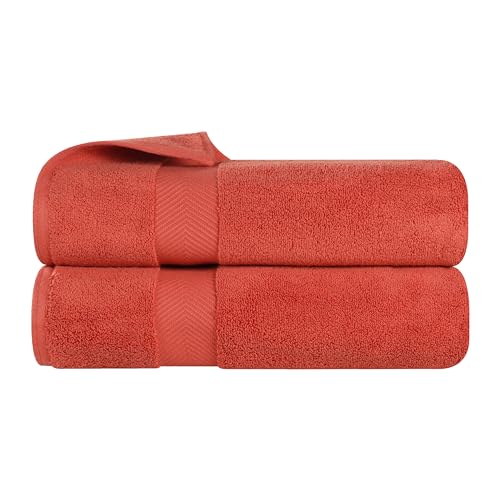 SUPERIOR Zero Twist Badetuch aus 100% Baumwolle, superweich, flauschig und saugfähig, Premium-Qualität Handtuch-Set, Ziegel, 2 PC Bath Towel, 2 von Superior