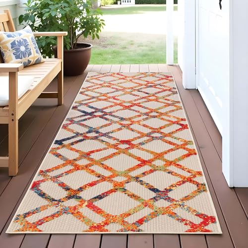 Superior Läufer für drinnen und draußen, für Terrasse, Veranda, Schlafzimmer, Küche, Waschküche, Eingangsbereich, Zuhause und Büro, künstlerische abstrakte Bodenabdeckung, modern, lässig, geometrisch Superior Läufer für drinnen und draußen, für Terrasse, Veranda, Schlafzimmer, Küche, Waschküche, Eingangsbereich, Zuhause und Büro, künstlerische abstrakte Bodenabdeckung, modern, lässig, geometrisch von Superior