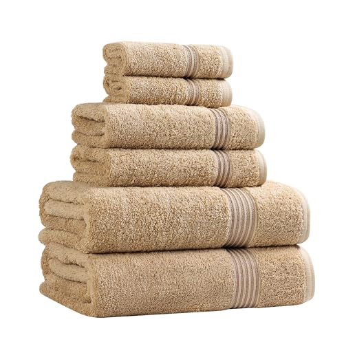 Superior Handtuch-Set, ägyptische Baumwolle, 6-teilig, Badezimmer-Essentials, Handtücher für Badezimmer, Wohnung, Airbnb, Gästebad, Gesicht, Hand, Badetücher, Waschlappen, saugfähig, schnell Superior Handtuch-Set, ägyptische Baumwolle, 6-teilig, Badezimmer-Essentials, Handtücher für Badezimmer, Wohnung, Airbnb, Gästebad, Gesicht, Hand, Badetücher, Waschlappen, saugfähig, schnell von Superior