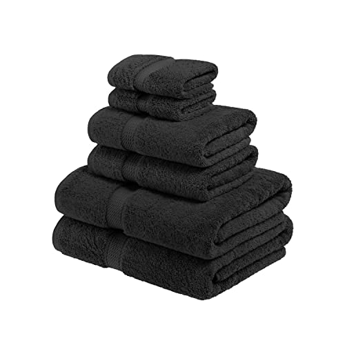 Superior 6-teiliges Handtuch-Set aus ägyptischer Baumwolle, enthält 2 Badetücher, 2 Handtücher, 2 Gesichtstücher/Waschlappen, ultraweiche Luxus-Handtücher, Dicke Plüsch-Essentials, Gästebad, Spa, von Superior
