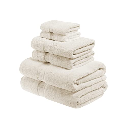 Superior 6-teiliges Handtuch-Set aus ägyptischer Baumwolle, enthält 2 Badetücher, 2 Handtücher, 2 Gesichtshandtücher/Waschlappen, ultraweiche Luxus-Handtücher, Dicke Plüsch-Essentials, Gästebad, Spa, von Superior