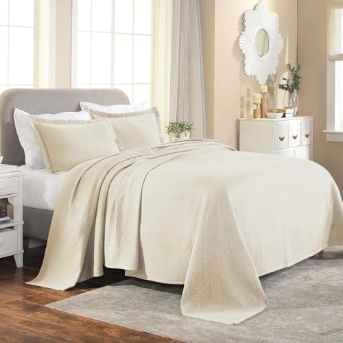 Superior Tagesdecke mit Kissenbezügen, Baumwolle, Elfenbein, Kingsize-Bett Superior Tagesdecke mit Kissenbezügen, Baumwolle, Elfenbein, Kingsize-Bett von Superior