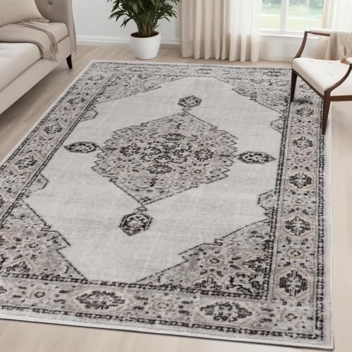Superior Teppich für den Innenbereich, Moderne Teppiche für Hartholz, Küche, Esszimmer, Büro, Schlafzimmer, Unterseite aus Baumwolle, klassisches Medaillon, Heimdekoration, Kailani-Kollektion, 25,4 x Superior Teppich für den Innenbereich, Moderne Teppiche für Hartholz, Küche, Esszimmer, Büro, Schlafzimmer, Unterseite aus Baumwolle, klassisches Medaillon, Heimdekoration, Kailani-Kollektion, 25,4 x von Superior