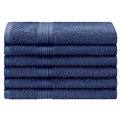 Superior - Umweltfreundliches Handtuchset, Baumwolle, Marineblau, 40,6 x 76,2 cm, 6-teilig von Superior