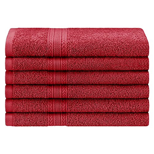Superior - Umweltfreundliches Handtuchset, Baumwolle, cranberryfarben, 40,6 x 76,2 cm, 6-teilig von Superior
