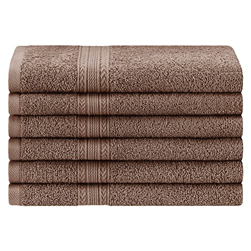 Superior - Umweltfreundliches Handtuchset, Baumwolle, kaffeefarben, 40,6 x 76,2 cm, 6-teilig von Superior