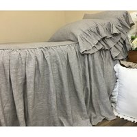 Chambray Graphite Grey Tagesdecke, Handarbeit Aus Reinem Leinen, Robust, Elegant von SuperiorCustomLinens