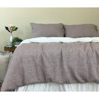 Chambray Rustikal Himbeer Leinen Bettbezug - Rustikaler Stil von SuperiorCustomLinens