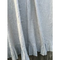 Dezenter Schwarz Weiß Inlett Gestreifter Leinen Duschvorhang Mit Rüschen Sa Sam -, 72x72, 72x85, 72x94 von SuperiorCustomLinens