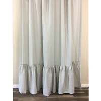Duschvorhang Steingrau Leinen Mit Mermaid Rüschen, Sondergröße Extra Lang, Breit von SuperiorCustomLinens