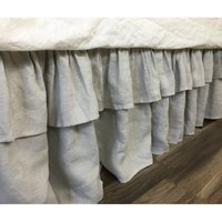 steingrauer Bettrock Mit 2 Abgestuften Rüschen, Natürliche Leinen-staub-Rüsche, in Allen Größen Und Als Sondergröße Erhältlich steingrauer Bettrock Mit 2 Abgestuften Rüschen, Natürliche Leinen-staub-Rüsche, in Allen Größen Und Als Sondergröße Erhältlich von SuperiorCustomLinens