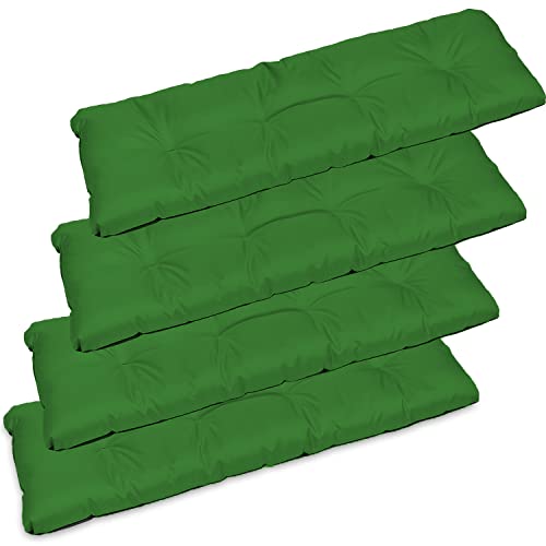 SuperKissen24. 4er Set Sitzkissen Bankkissen Bankauflage für Gartenbank - 120x38 cm - Outdoor und Indoor - Grün von SuperKissen24.