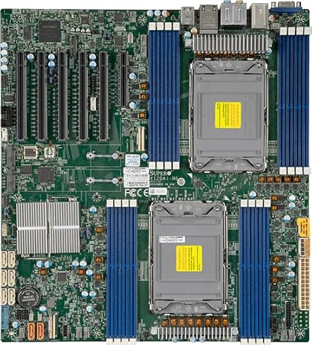 Supermicro X12DAi-N6 Motherboard Erweitertes ATX LGA4189-Sockel C621A USB-C Gen2 USB 3.2 Gen 1 2 2 x Gigabit LAN Onboard-Grafik HD Audio 8-Kanal für SC745 BAC-R1K23B-SQ von Supermicro