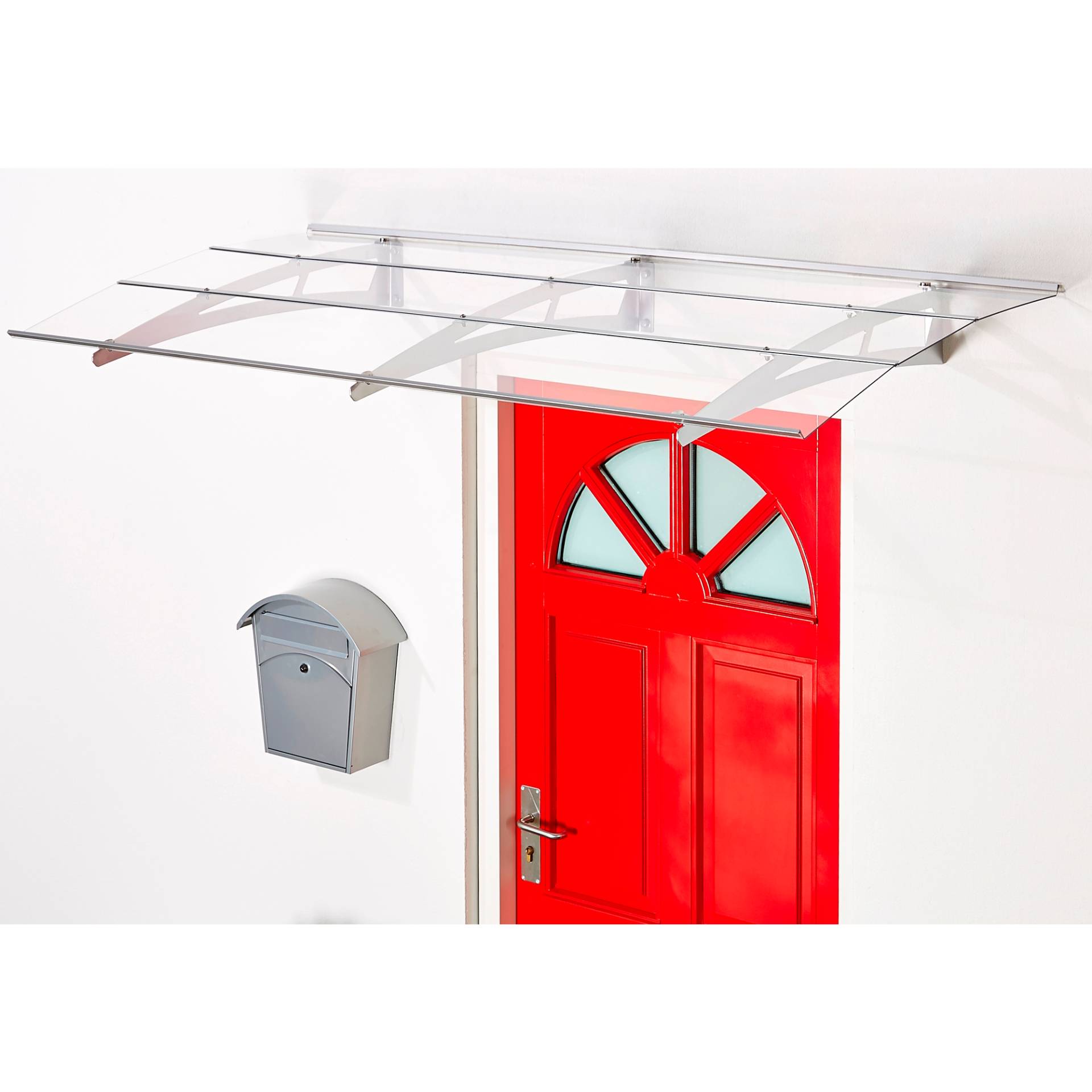 Superroof Vordach Madrid 1800 pulverbeschichtet silbergrau 180 x 90 cm Superroof Vordach Madrid 1800 pulverbeschichtet silbergrau 180 x 90 cm von Superroof