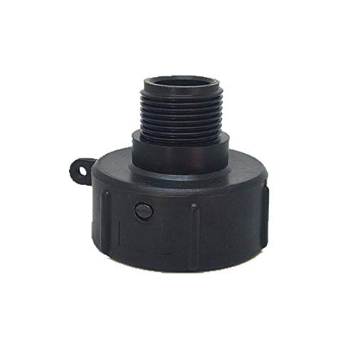 IBC Tankadapter Supertool 1000 l 60 mm Gewinde Import Gartenschlauchadapter Kunststoff Tank Schlauchadapter schwarz (25 mm Schlauchanschluss) von Supertool
