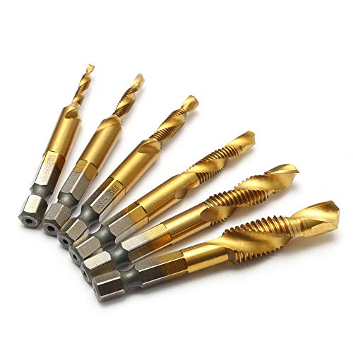 SUPERTOOL 6-teiliges Bohrer-Set, Handgewindebohrer, Sechskantschaft, HSS-Schraube, Spiralspitze, M3, M4, M5, M6, M8 M10 von Supertool