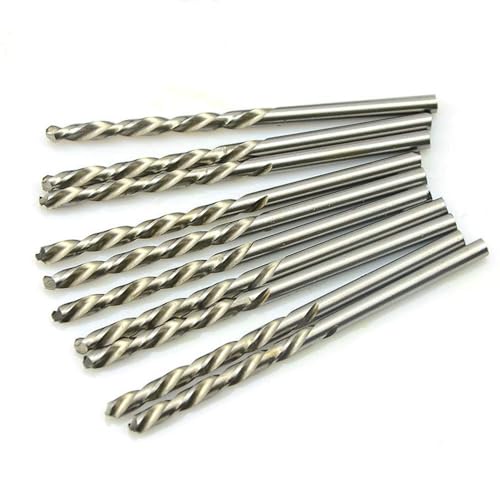 SUPERTOOL HSS Bohrer 0,5 mm gerader Schaft metrischer Spiralbohrer für Holz, Kunststoff, Aluminium (10 Stück), silber von Supertool