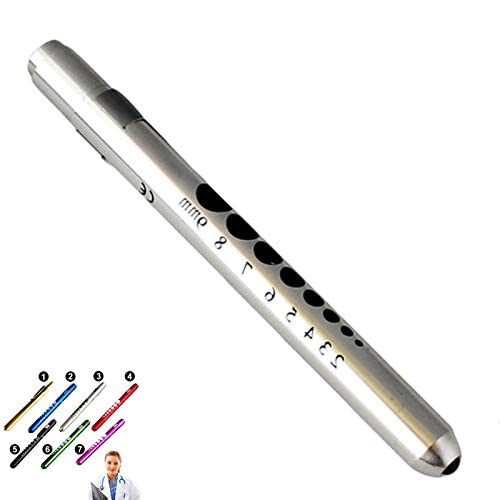 Supertool Mini-Stift-Taschenlampe, Mini-Stiftlampe, wiederverwendbar, LED-Stiftlampe, Stift-Taschenlampe für Zuhause, Outdoor, Arzt, Krankenschwestern, EMT-Notfall (Silber, 1 Packung) von Supertool