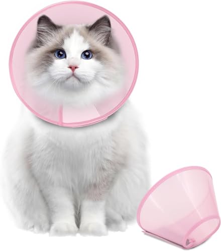 Supet Halsband für Haustiere Schutzhalsband Kegelhalsbänder aus Kunststoff Spezialschutz für Katzen kleine Hunde (Pink S) von Supet