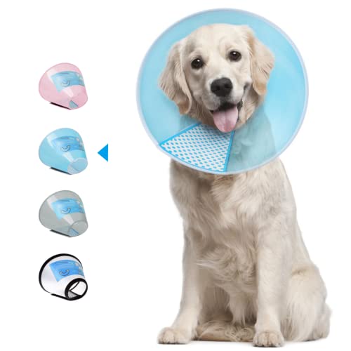 Supet Halsband für Haustiere Schutzhalsband Kegelhalsbänder aus Kunststoff Spezialschutz für Katzen kleine Hunde (Blau XL) von Supet