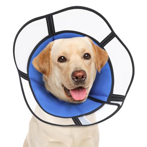 Supet Hundekegelhalsband, verstellbares Haustier-Genesungshalsband, Hunde-Operationskegel, schützendes Hundekegelhalsband für große kleine Hunde nach Operationen von Supet