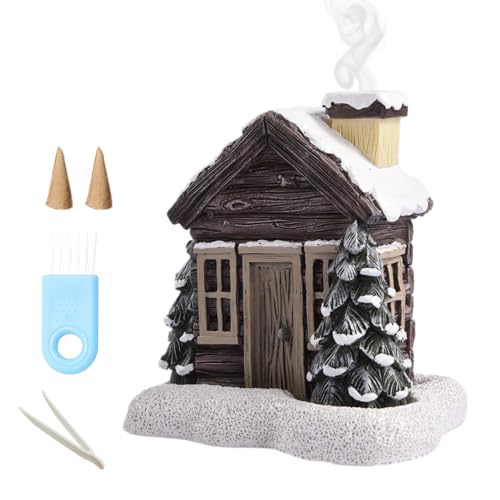 Log Cabin Snowy Winter Incense Cone Burner |Christmas Incense Cones Gingerbread House Burner Decor,Smokingg Country Christmas Cabin Incense Holders Chimney Decor,Log Cabin Incense Cone Burnerlog Cabin von Suphyee