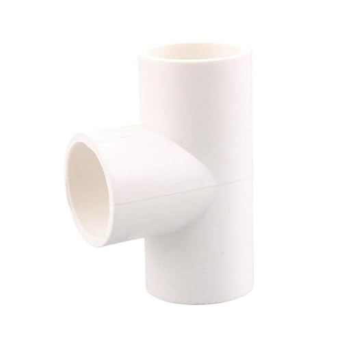 1 stück 20 25 32 40 50mm PVC-Rohr T-Stück-anschluss Gartenbewässerung 3-Wege-gelenke Rohr T Adapter Wasser Rohr Armaturen(White,I.D 40mm) von Supkancl