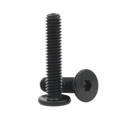 10/20/50 Stück M2 M2.5 M3 M4 M5 M6 Schwarz verzinkt cm Innensechskant Sechskant Ultradünne Flachkopfschraube(M2.5x3mm (50pcs)) von Supkancl