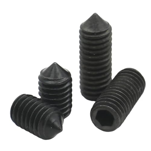 10 Stück M2.5 M3 M4 M5 M6 M8 M10 DIN914 Klasse 12.9 Schwarzer Kohlenstoffstahl Innensechskant Sechskant Kegelspitze Madenschraube Bolzen Konisches Ende(12mm (10pcs),M8) von Supkancl