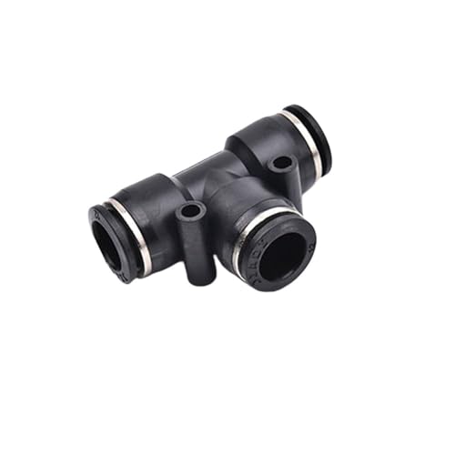 1PC Schwarz 3 Weg T-förmiges T-Stück Pneumatische Armaturen PE 4mm Bis 16mm OD Schlauch Rohr Push In Luft Gas Fitting Schnellverbinder Adapter(10mm-12mm-10mm) von Supkancl