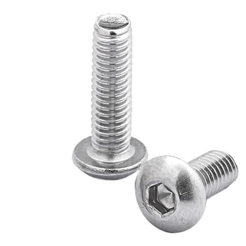 2/5/10/50 Stück M1.6 M2 M2.5 M3 M4 M5 M6 M8 304 A2-70 Edelstahl Sechskant Innensechskantschraube L: 3-100 mm(3mm,M2.5 (50pcs)) von Supkancl