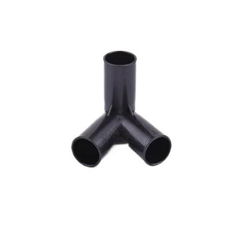 2/5/10 Stück Schwarzer PVC-Rohrverbinder Dreidimensionales T-Stück Vierwegeverbinder DIY Zelt Kleiderschrank Feste Armaturen Pflanzen Stützgelenk(135 Degrees Tee,10Pcs) von Supkancl