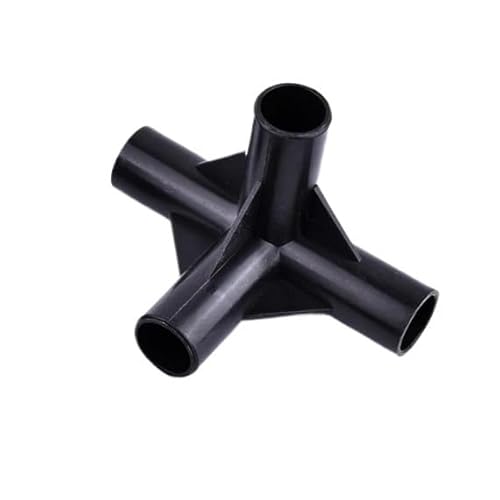 2/5/10 Stück Schwarzer PVC-Rohrverbinder Dreidimensionales T-Stück Vierwegeverbinder DIY Zelt Kleiderschrank Feste Armaturen Pflanzen Stützgelenk(Four Way Connector,10Pcs) von Supkancl