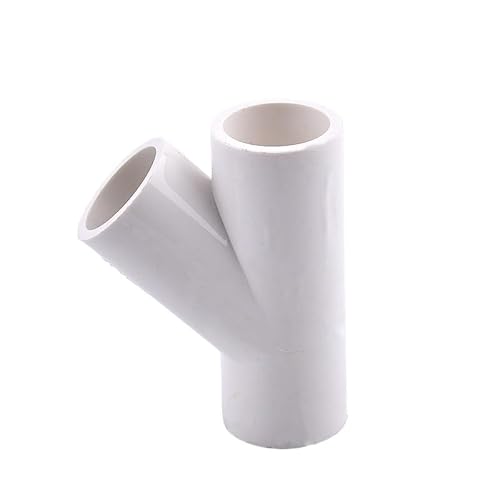 Supkancl 1/10 STÜCKE ID 20/25/32/40mm PVC Schräge T 45 Grad Anschluss Gartenbewässerung Aquarium Bewässerung Armaturen Joint(White Color,I.D 40mm (1Pc)) von Supkancl