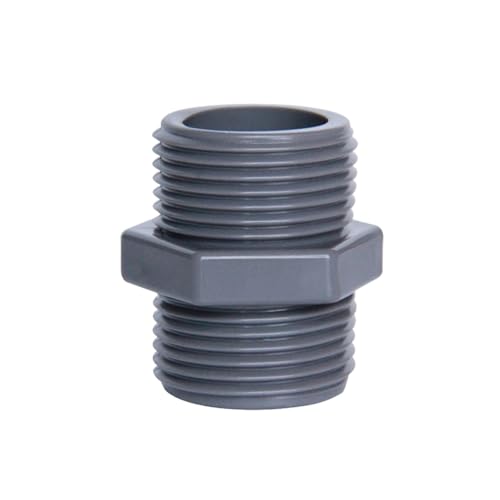 Supkancl 1 STÜCK 1/2 "~ 2" PVC Außengewinde Gerader Verbinder Gartenbewässerung Wasserrohrverbinder Aquarium Adapter Rohrverbindungsstücke(Szary,1.2 Inch) von Supkancl
