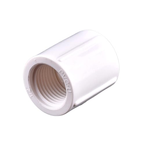 Supkancl 1 stück 1/2 "3/4" 1 "Innengewinde PVC-Rohr Gerade Ellenbogen T-Stück Gemeinsame Endkappe Stecker Aquarium Wasserrohr Adapter(Straight,1I2 Inch) von Supkancl