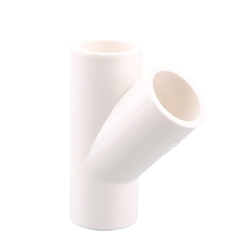 Supkancl 1 stück 20/25/32/40/50mm PVC-Rohr 3-Wege-Anschluss Gartenbewässerung Wasserrohr Y-Adapter Fischtankverbindung 45-Grad-Anschluss(White,I.D 25mm) von Supkancl