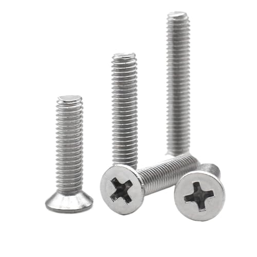 Supkancl 10–50 Stück 304 Edelstahl M1 M1.2 M1.4 M1.6 M2 M2.5 M3 M3.5 M4 M5 M6 Kreuzschlitzschrauben mit flachem Senkkopf(25mm,M2 (25pcs)) von Supkancl