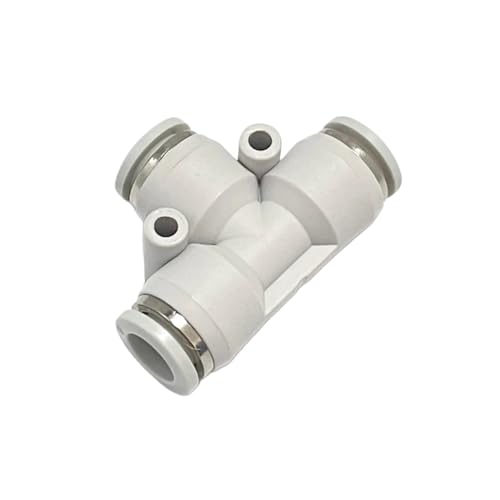 Supkancl 10 STÜCKE Pneumatische PU Trachea Stecker T-typ Weiß DREI-Weg Schnell Stecker PE4-6-8-10-12 Armaturen(PE8 (10PCS)) von Supkancl